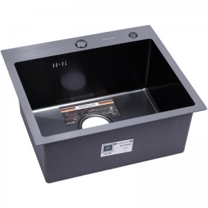 Мойка кухонная премиум, PVD графит, 500*440 Gerhans K35044B