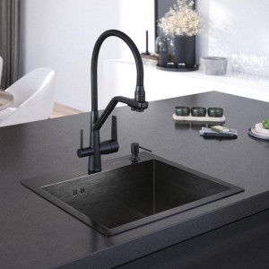 Мойка кухонная премиум, PVD графит, 500*440 Gerhans K35044B