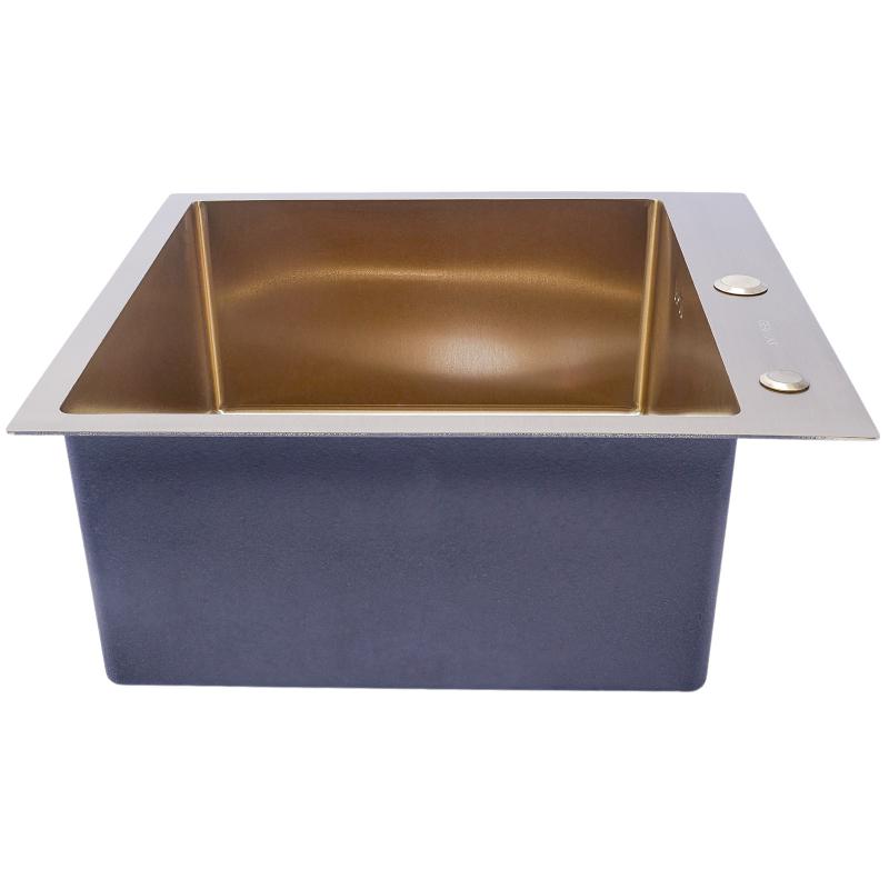 Мойка кухонная премиум, PVD золото, 500*500 Gerhans K35050G