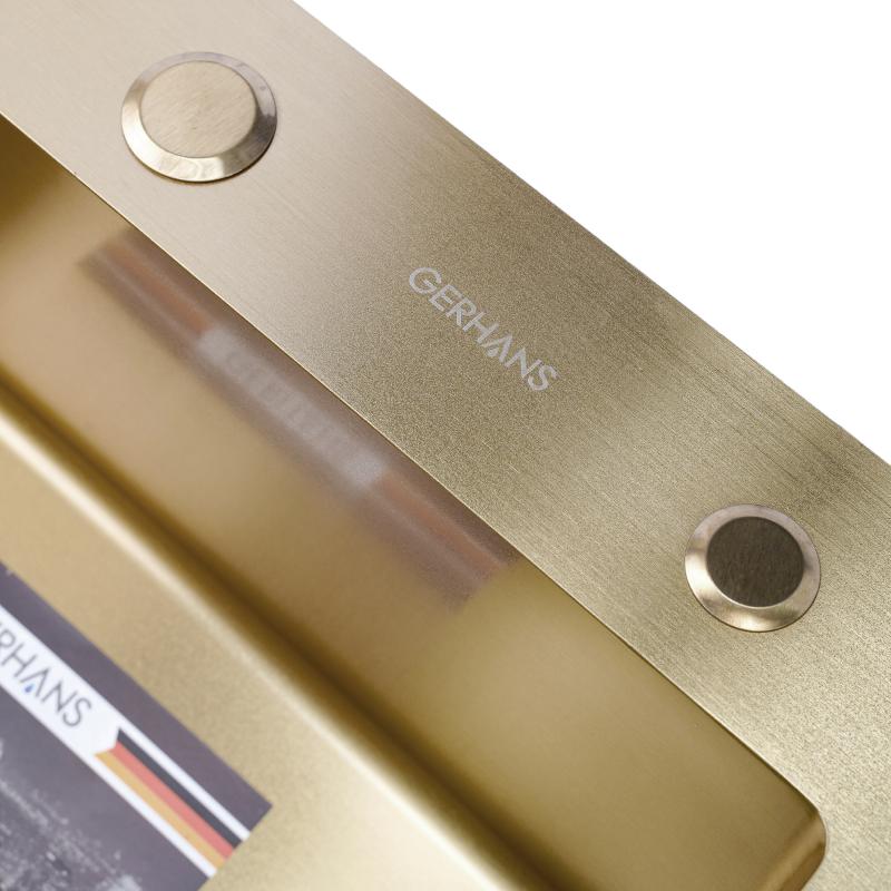 Мойка кухонная премиум, PVD золото, 500*500 Gerhans K35050G