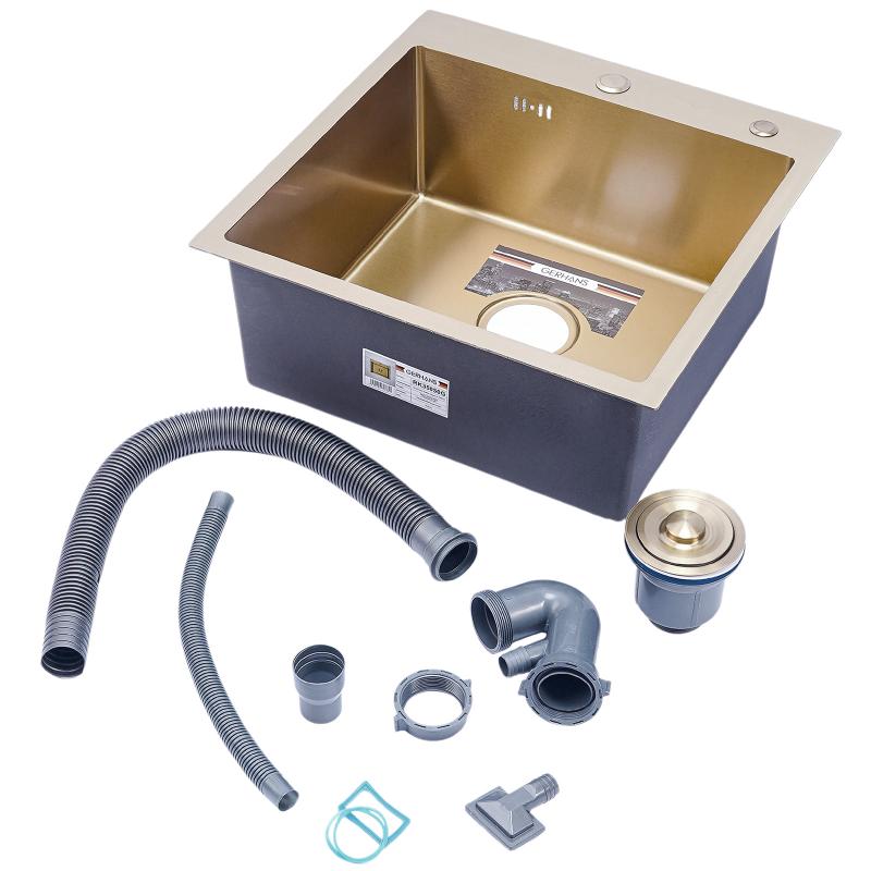 Мойка кухонная премиум, PVD золото, 500*500 Gerhans K35050G