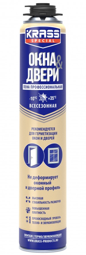 Пена монтажная KRASS всесезонная 750 мл