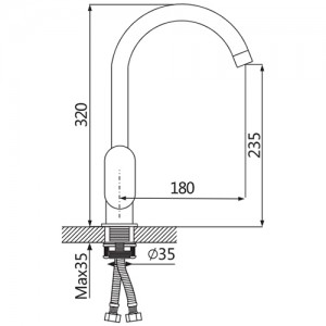 Смеситель для кухни гайка OUTE T0113B-2