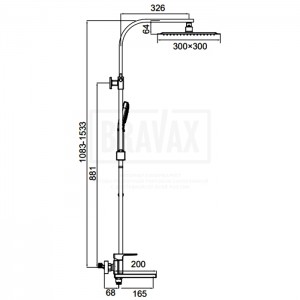Душевая система чёрная FAOP A2409-6