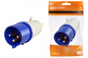 Вилка ССИ-023 32А 2P+PE 220В IP44 TDM