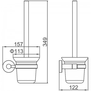 Ершик настенный стекло, нерж сталь LEDEME L71710