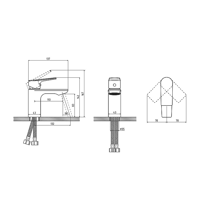 Смеситель для раковины SEGEL WHITE 95013