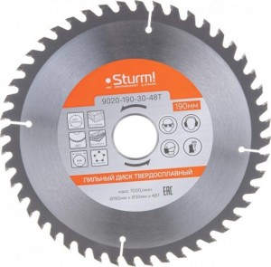 Диск пильный 190*30мм*48Т напайки ТСТ Sturm! 9020-190-30-48T