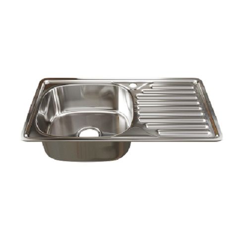 Мойка прямоуг 76*42 (0,8) лев вып 3 1/2, 18см с сифоном врезная MixLine 535614