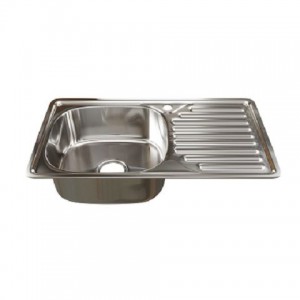 Мойка прямоуг 76*42 (0,8) лев вып 3 1/2, 18см с сифоном врезная MixLine 535614