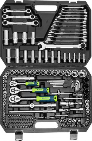 Набор инструментов 160 предметов 1/2", 3/8", 1/4" Сибртех 14172
