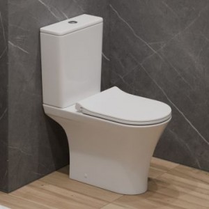 Унитаз-компакт T2334 сиденье ДП тонкое, безободковый круговой смыв EvaGold EG040063