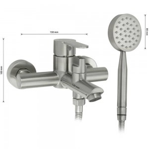 Смеситель для ванны, короткий излив, шар., нерж.сталь 304 MAGNUS 9194