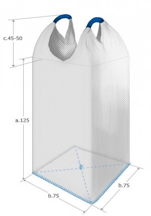 Пакет Биг-бэг МКР 75*75*125, 2 стропы, верх-открытый, низ-глухой 20-19-3-8