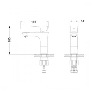 Смеситель для раковины монолитный хром NERO LEMARK LM0206C