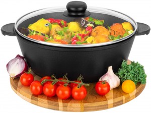 Жаровня сотейник ГАРМОНИЯ ВКУСА "Черный Оникс" 3,7 л, с крышкой 120653