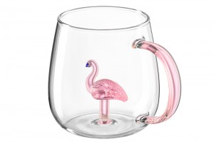 Кружка "Crystal glass" - Фламинго 450 мл, боросиликатное стекло 360191