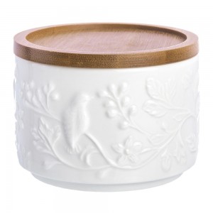 Банка для хранения и запекания "Птички на ветке" 250 мл, с деревянной крышкой 540197