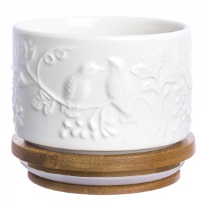 Банка для хранения и запекания "Птички на ветке" 250 мл, с деревянной крышкой 540197