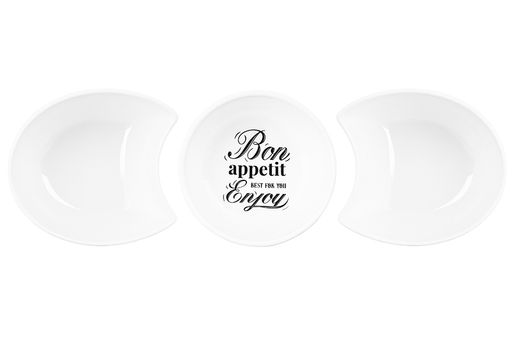 Набор 3 пиал для сервировки "Bon Appetit" на бамбуковой подставке 540901