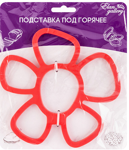 Подставка под горячее силиконовая "Цветок Красный" 590396