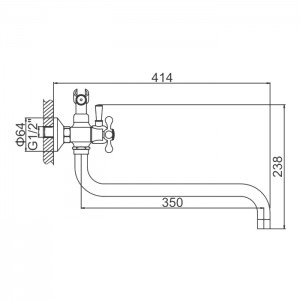 Смеситель для ванны с длинным изливом LEDEME L2619