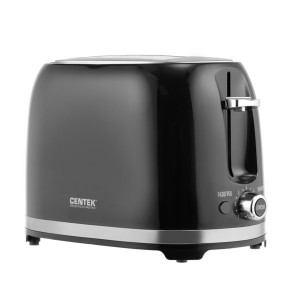 Тостер Centek СТ-1432 (черный) 850Вт, 7 ур. прожарки, 2 тоста, поддон, стоп, подогрев, разморозка