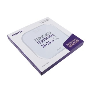 Весы напольные Centek CT-2442 LED WHITE электронные шаг 0,1кг/фунт, LCD 65x28, размер 26х26см