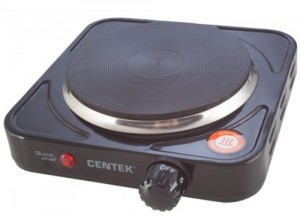 Плитка электрическая Centek CT-1506 (черный) 1конф ЧУГУН 155мм, 1000Вт, индикатор работы