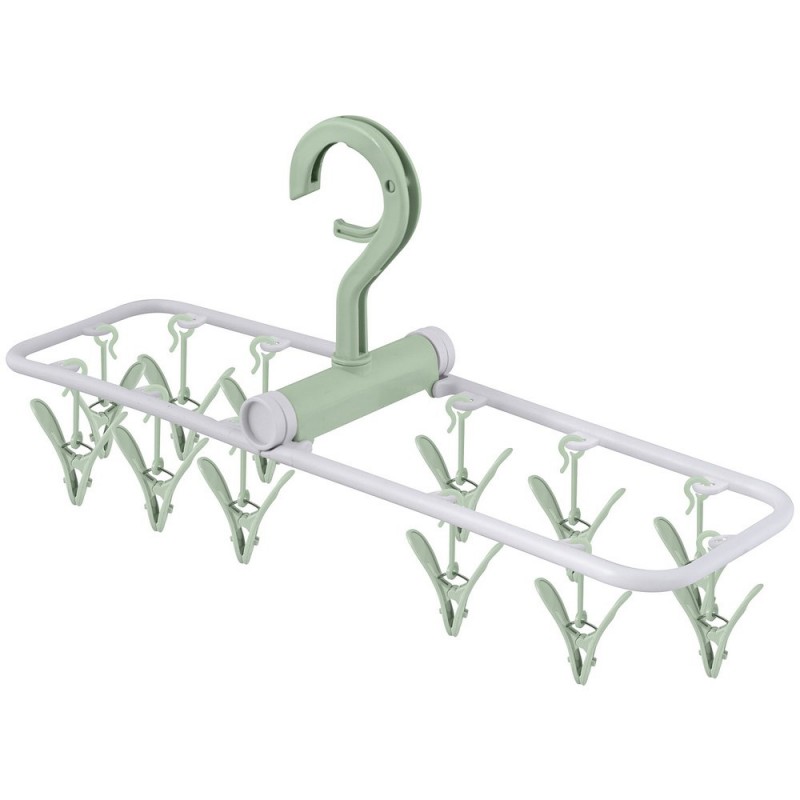 Сушилка с зажим. для белья и носков (12 прищепок) подвесная складная, вращающаяся, пласт. арт 300463