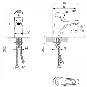 LM4130C Luna Смеситель для раковины монолитный хром