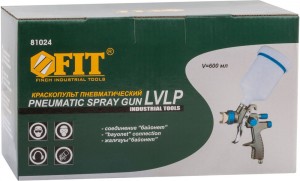 Краскопульт пневматический, пластиковый верхний бачок 600мл, 1,4мм FIT 81024