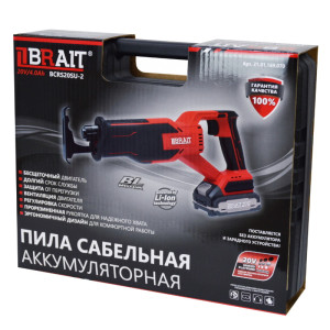 Пила сабельная аккум. BRAIT BCRS20SU-2 (б/щ, 20В, без АКБ и ЗУ,кейс) 21.01.169.070