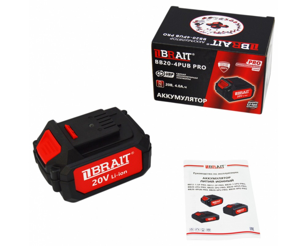 Рубанок аккумуляторный BRAIT BCP20/82PUBL PRO ( 20В, 1*4Ah) 21.01.263.101