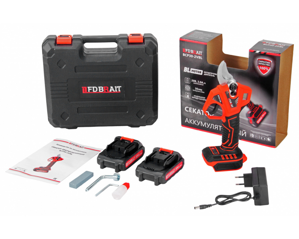 Секатор аккумуляторный BRAIT BCP30-2VBL (Li-ion, 2*2Ah) 21.01.256.019
