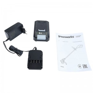 Триммер акк. GreenWorks G24LT25K2 (24V,25 см,1*2Ач и ЗУ) 2107207SA