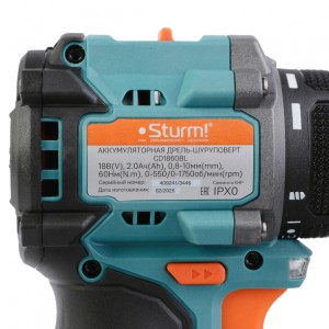 Дрель аккумуляторная Sturm! CD1860BL (1BatterySystem, б/щ, 18В, 2*2Ач, 60Нм, кейс)