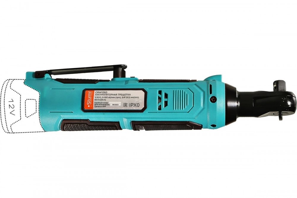 Трещотка аккумуляторная Sturm (12B, 1BatterySystem,60Нм,3/8,без АКБ и ЗУ, короб) CRW1260