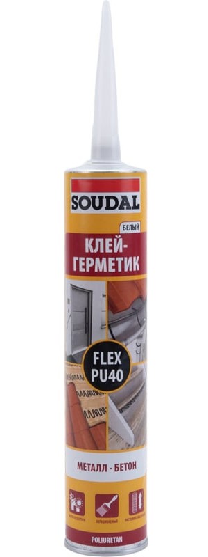 Клей-герметик SOUDA FLEX 40 PU белый 300мл 137853/57682