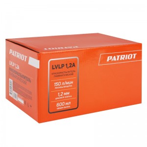 Краскораспылитель пневматический PATRIOT LVLP 1,2B (верх.бачок 0,6л, сопло 1,2мм) 830901016