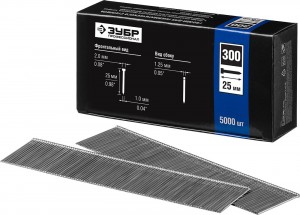 Гвозди для пневмо нейлера 25мм тип 18GA (47/300/F) (5000шт) ЗУБР 31830-25