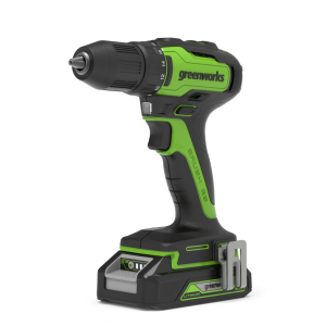 Дрель аккумуляторная GreenWorks GD24DD35K2 (24V,1*2Ач и ЗУ в кейсе) 3704007UA
