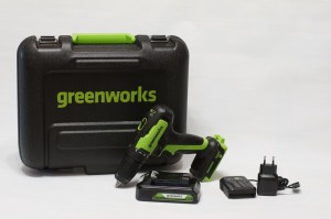Дрель аккумуляторная GreenWorks GD24DD35K2 (24V,1*2Ач и ЗУ в кейсе) 3704007UA