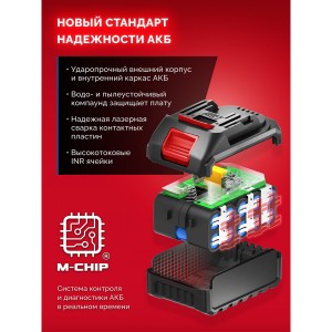 Дрель аккумуляторная ударная ЗУБР ДШУ-40-22 (20В, АКБ 2*2Ач, сумка)