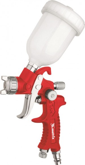 Краскораспылитель HVLP пневматический верхний бачкок 0,1л сопло d-0,8мм MATRIX 57325