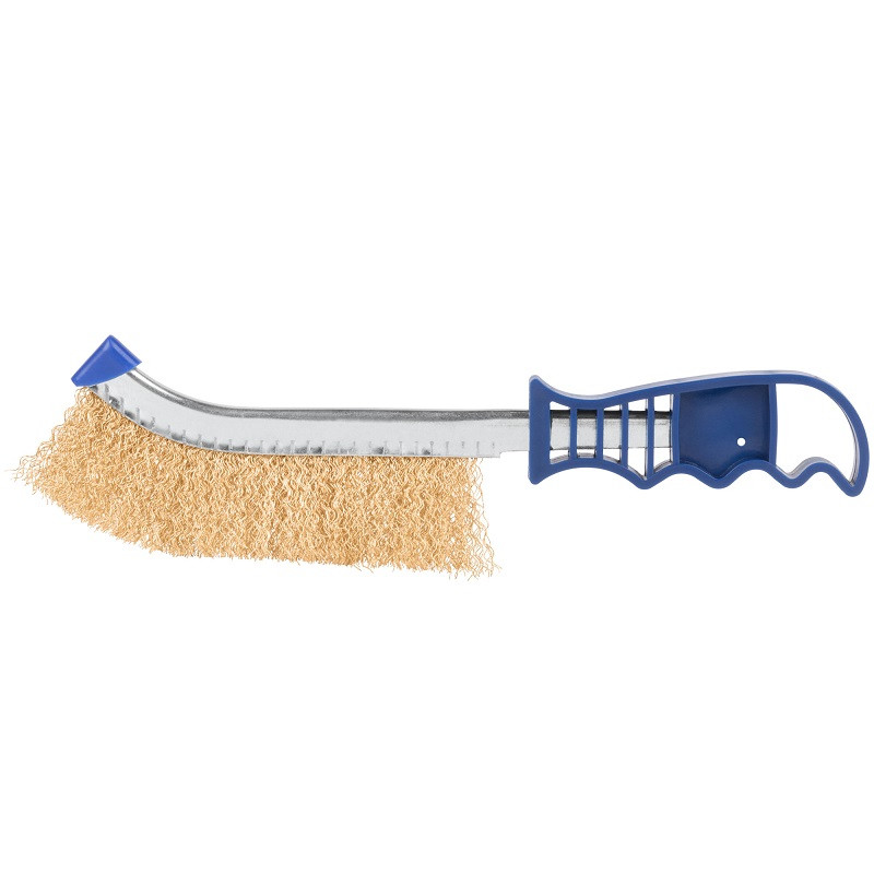 Щетка по металлу пластмассовая ручка, латунь, 250мм CUTOP 82-923