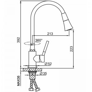 Смеситель для кухни оружейная сталь Frap F4044-9