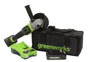 Угловая шлифовальная машина акк. Greenworks GD24AGK2 (24V,1*4Ач и ЗУ) 3200207UB