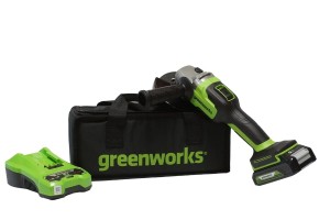 Угловая шлифовальная машина акк. Greenworks GD24AGK2 (24V,1*4Ач и ЗУ) 3200207UB