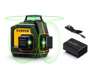 Нивелир лазерный STAYER SLM 50м, точн. +/-0,5 мм/м зел. 34963